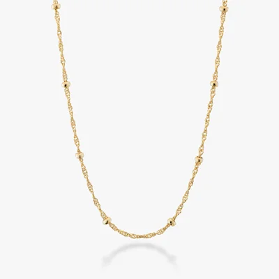 گردنبند نقره 925 استرلینگ زنانه، طرح سنگاپوری، با روکش طلا 18 عیار، ضخامت 2.5 میلی‌متر برند میابلا ساخت ایتالیا