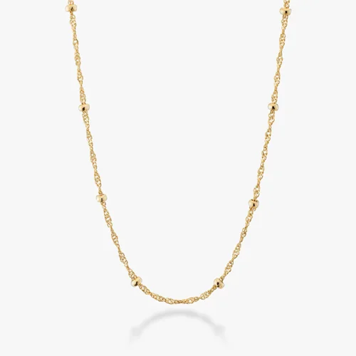 گردنبند نقره 925 استرلینگ زنانه، طرح سنگاپوری، با روکش طلا 18 عیار، ضخامت 2.5 میلی‌متر برند میابلا ساخت ایتالیا