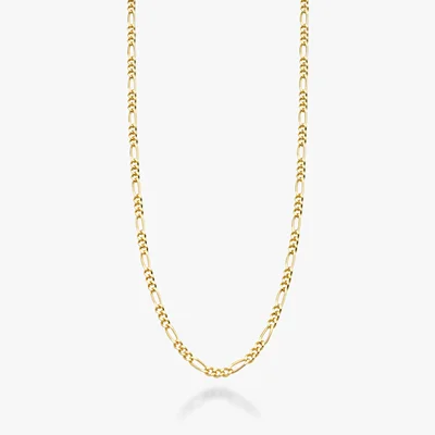 گردنبند زنجیر نقره 925 استرلینگ زنانه طرح فیگارو، با روکش طلا 18 عیار، ضخامت 2.3 میلی‌متر، برند میابلا ساخت ایتالیا